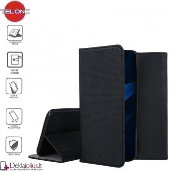 Telone smart magnet serijos atverčiamas dėklas - juodas (telefonams Xiaomi Redmi Note 10/Note 10S/Poco M5S)